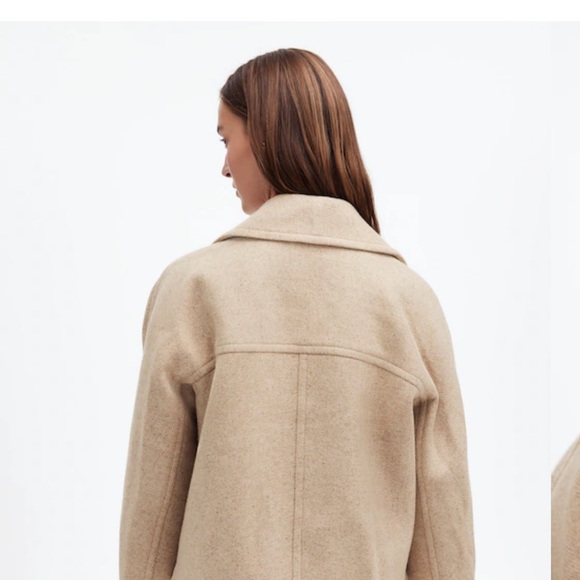 Madewell Oversized Collar short Peacoat in Herringbone - Picture 3 of 4